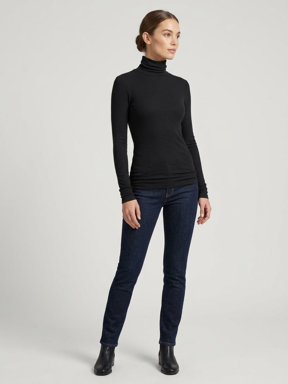 Sunday Best Black Turtleneck Slim Fit Sweater